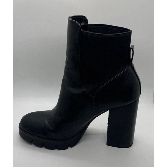 Zara Basic black Slip On platform Ankle Heeled boots EU 39 Women’s Fits 7.5US - Picture 5 of 12